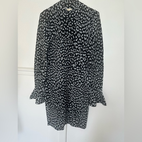 Michael Kors Metallic Cheetah-Print Dress - Black size S - Picture 5 of 12
